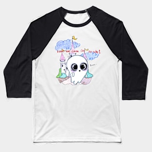 Adorable scary ghost big eyes Baseball T-Shirt